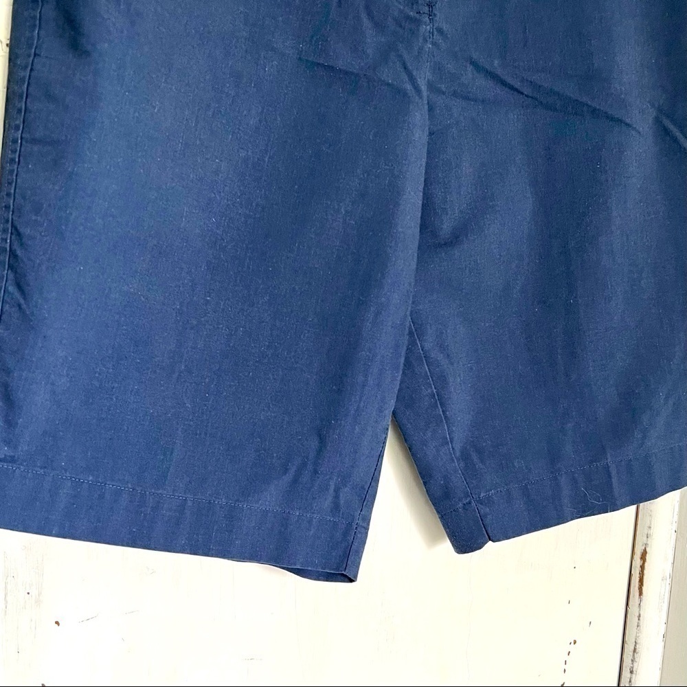 VINTAGE 90s Y2K Navy Blue High Rise Wide Leg Bermuda Short Cottagecore Granny 12 - Picture 3 of 11